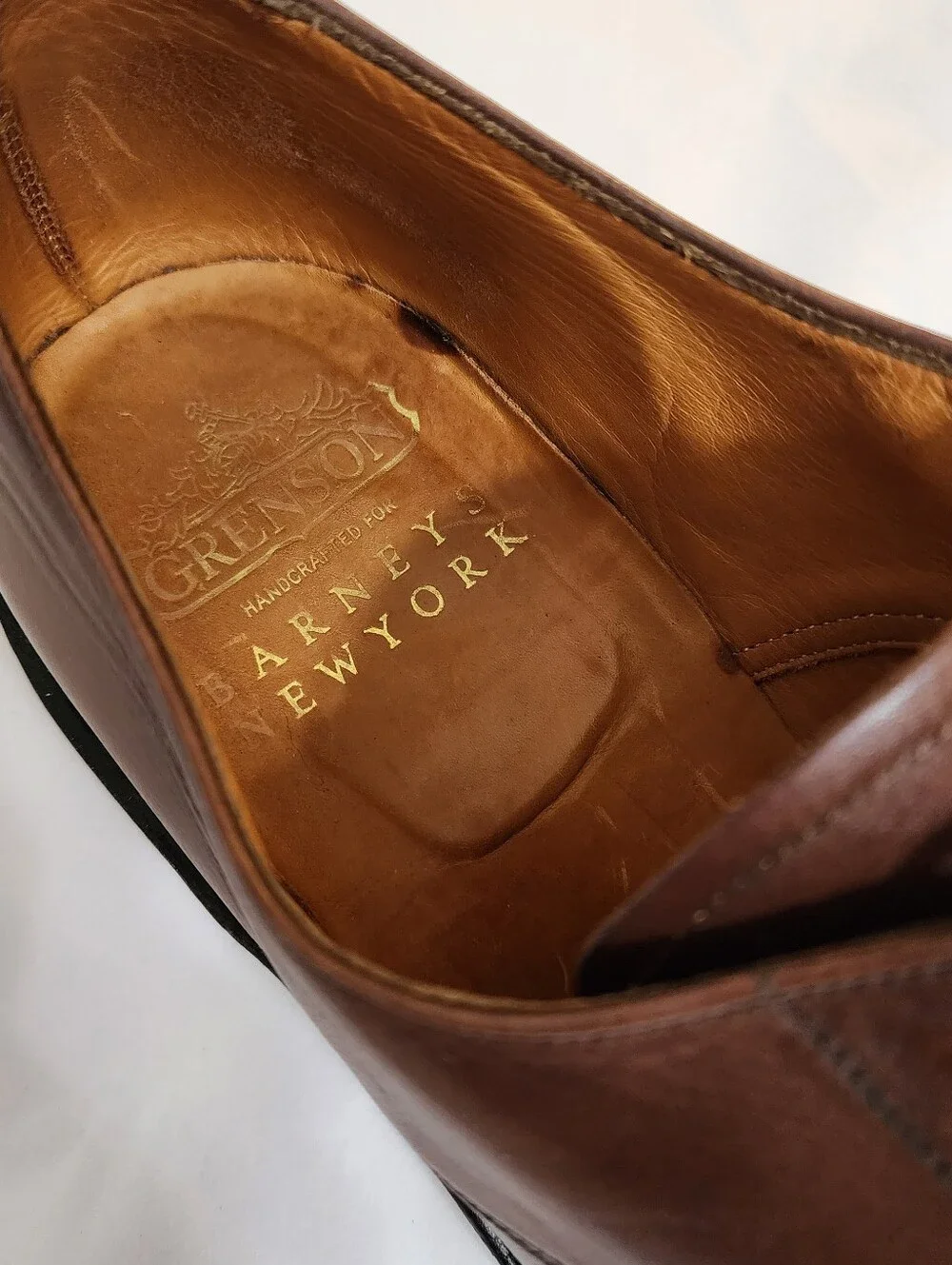 Grenson Splittoe Handcrafted Leather Dress Barney's New York 9D Brown England